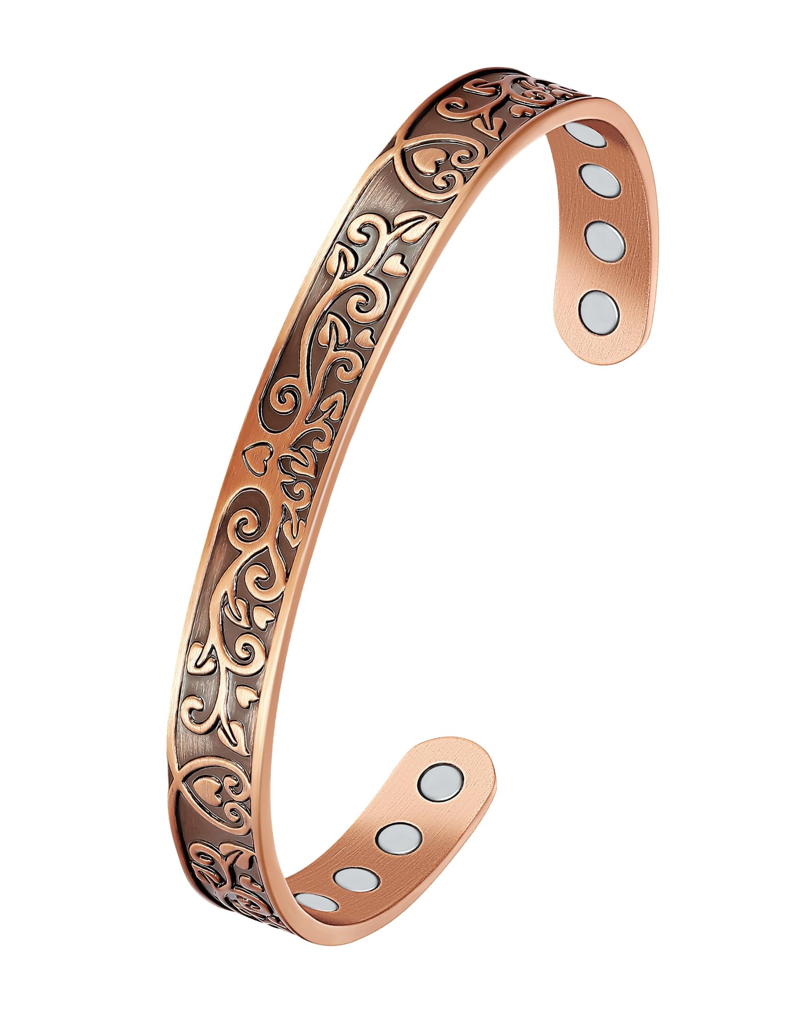 Jecanori Copper Bracelets for Women Effective Healing Pure Copper Magnetic Bracelets with 12X Ultra Strength 3500 Gauss Magnets Tree(12 Magnets)