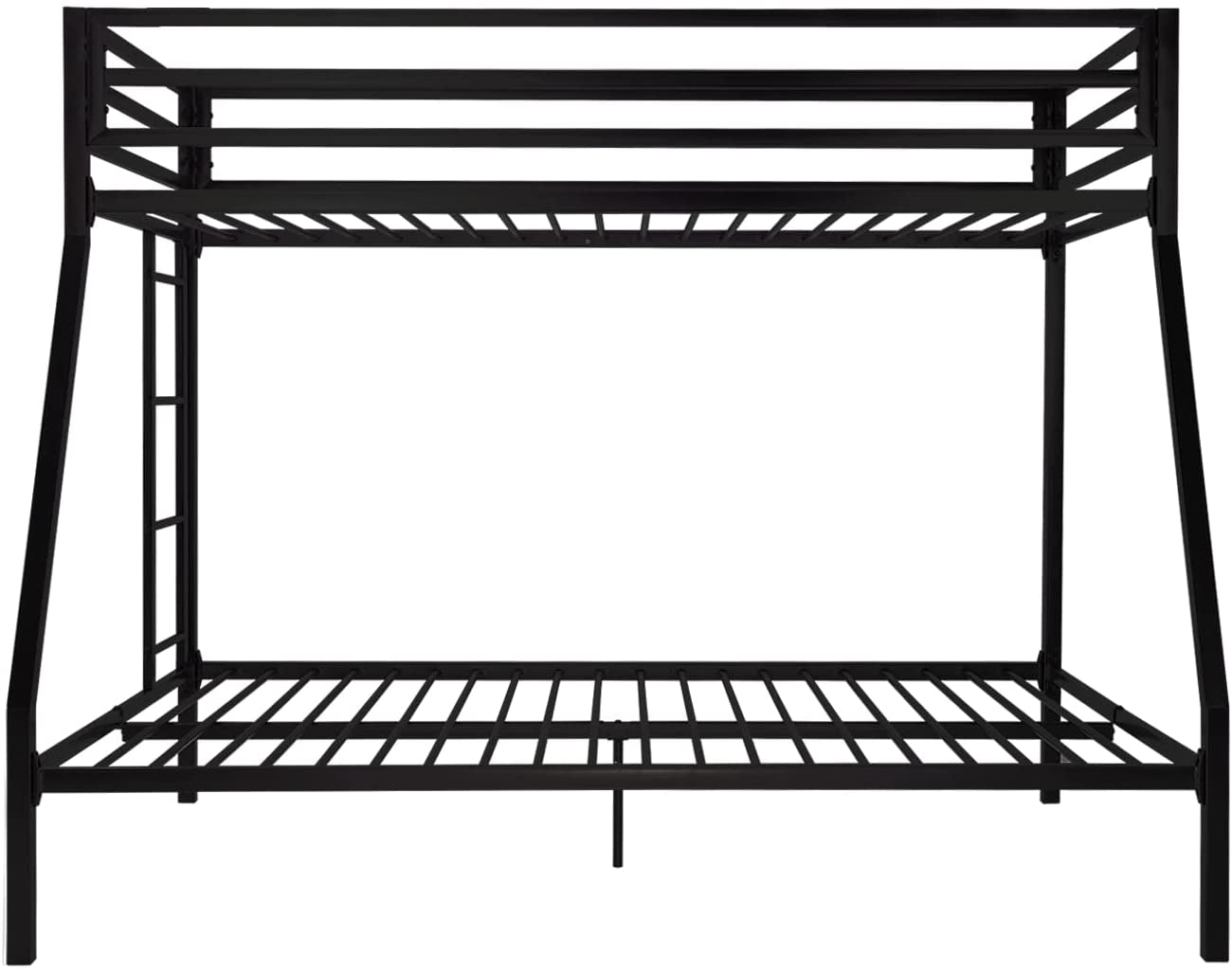 Twin Over Twin Bunk Bed With Slide Durable Square Tube