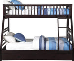 XL Twin Over Queen Bunk Bed With Drawers Espresso Finish