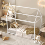 Twin House Bed Frame With Roof Canopy Montessori For Kids