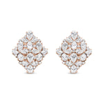 18K Rose Gold 8 1/3 Cttw Pear and Round Diamond Floral Cluster Omega
