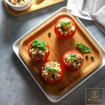 Bamboo Square Plate 8" inch X 8" inch | For Appetizers / Barbecue