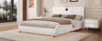 King Size Luxurious Faux Leather Upholstered Platform Bed with