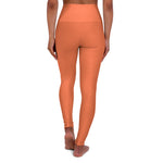 Womens High-waist Fitness Legging Yoga Pants - Coral Orange Red