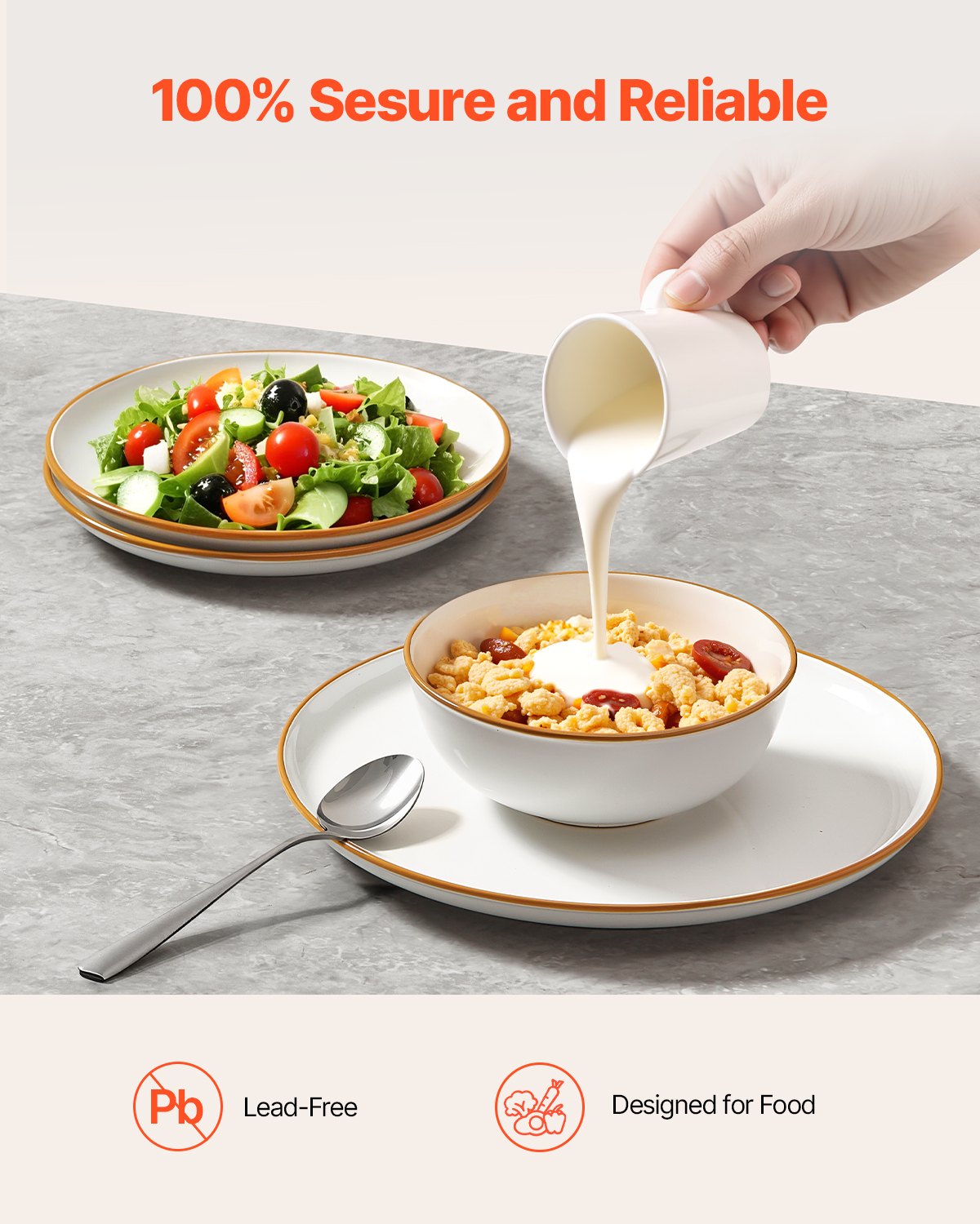 18 PCS Dinnerware Set Ceramic Plates And Bowls Sets Service For 6