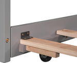 L Shaped Twin Platform Bed With Trundle Gray Finish