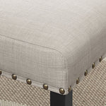 Tan Fabric Nailhead Dining Set 5 Piece Round Table