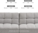 Gray Fabric Twin Futon Sofa Bed With Arms For Small Rooms