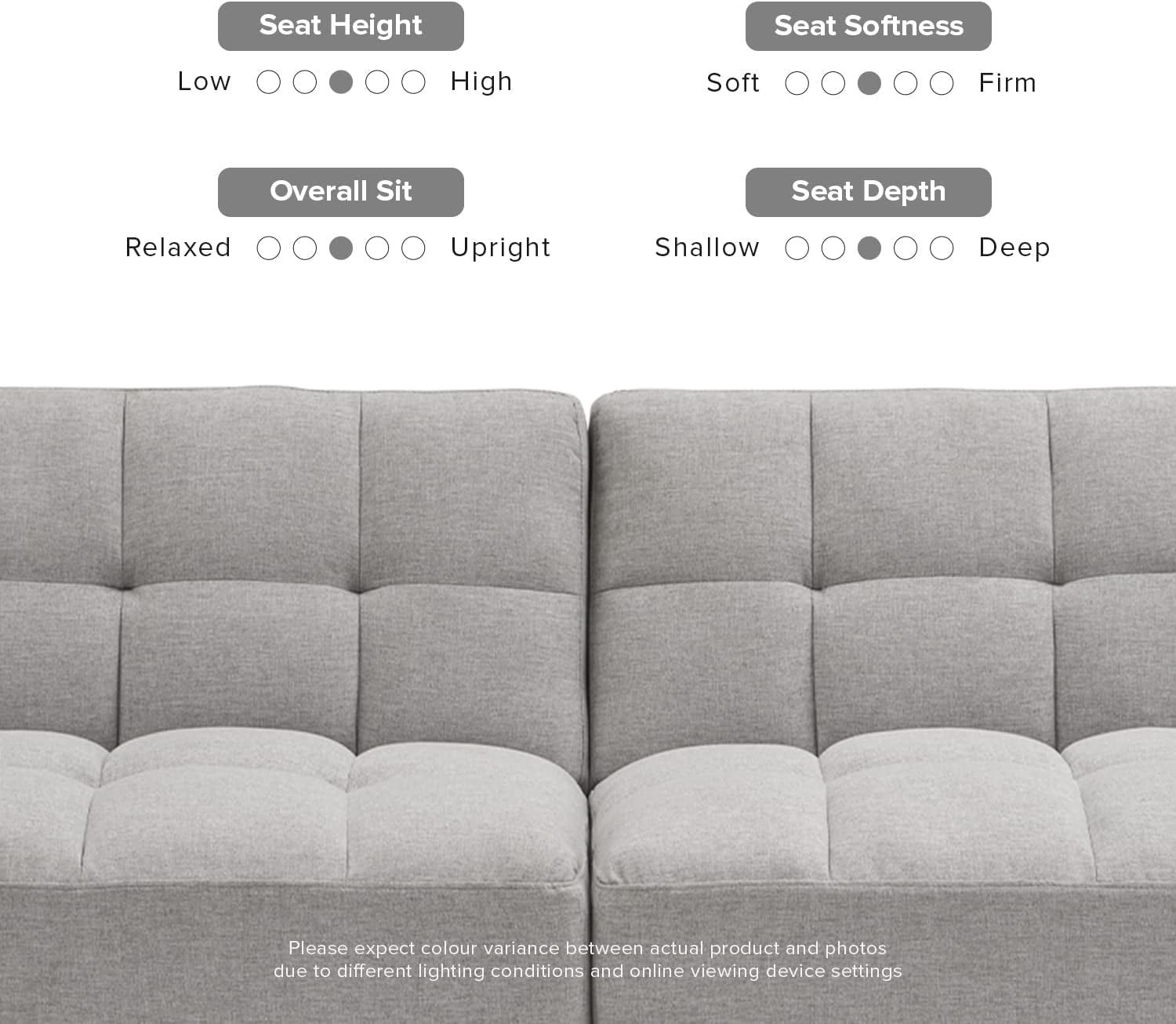 Gray Fabric Twin Futon Sofa Bed With Arms For Small Rooms