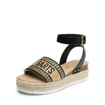 DREAM PAIRS Womens Platform Espadrilles Casual Ankle Strap Wedge Sandals Comfortable Dressy Summer ShoesSize 8.5Black/Brown-KnitSDPW2359W