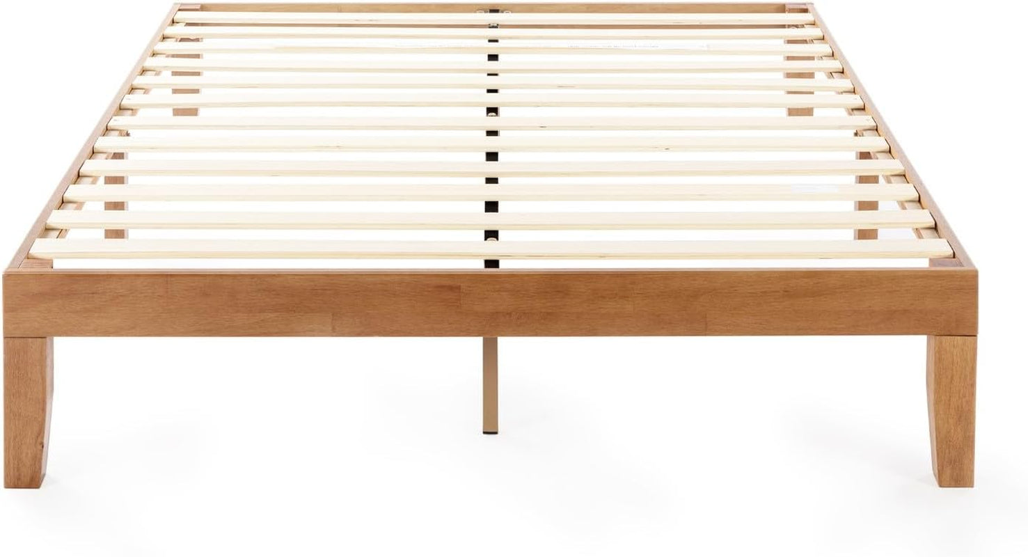 Queen Solid Pine Platform Bed With Slats No Box Spring