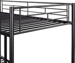Twin Over Twin Metal Bunk Bed With Ladder In Black