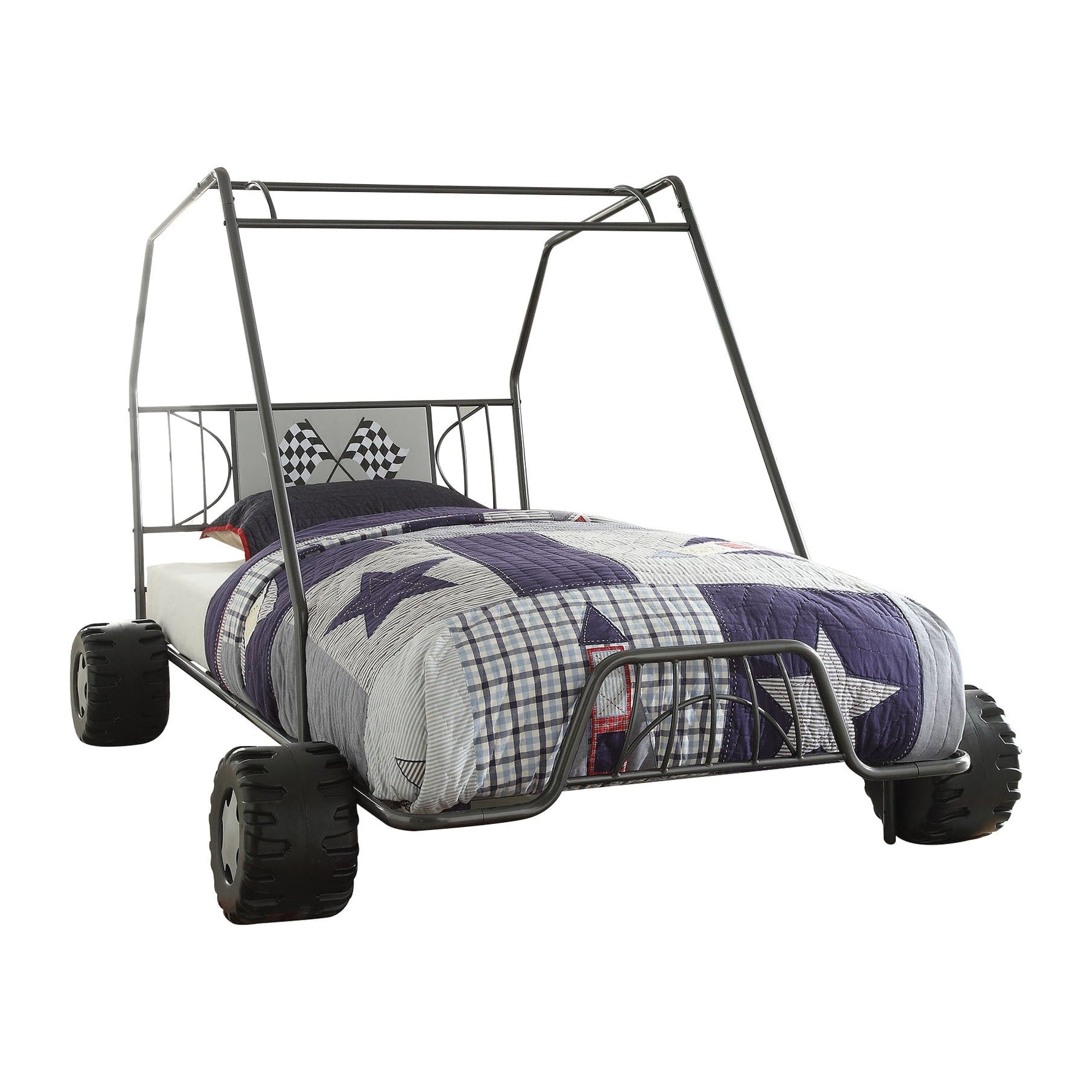 84inches X 56inches X 51inches Twin Gunmetal Go Kart Bed