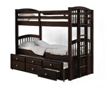 80inches X 41inches X 71inches Espresso Twin Over Twin Bunk Bed And