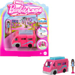 Barbie Mini BarbieLand Playsets with Toy Vehicle & 1.5-inch Doll DreamCamper with Working Doors & Color-Change Pool
