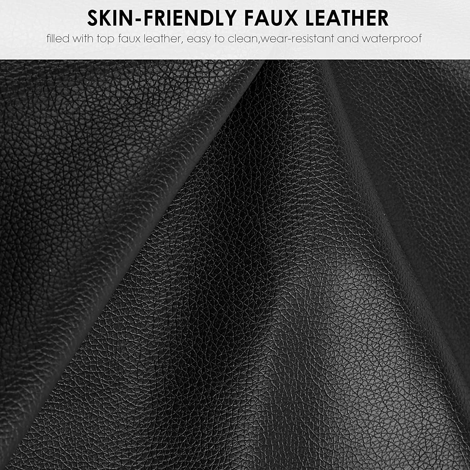 Queen Faux Leather Bed Frame With Adjustable Headboard