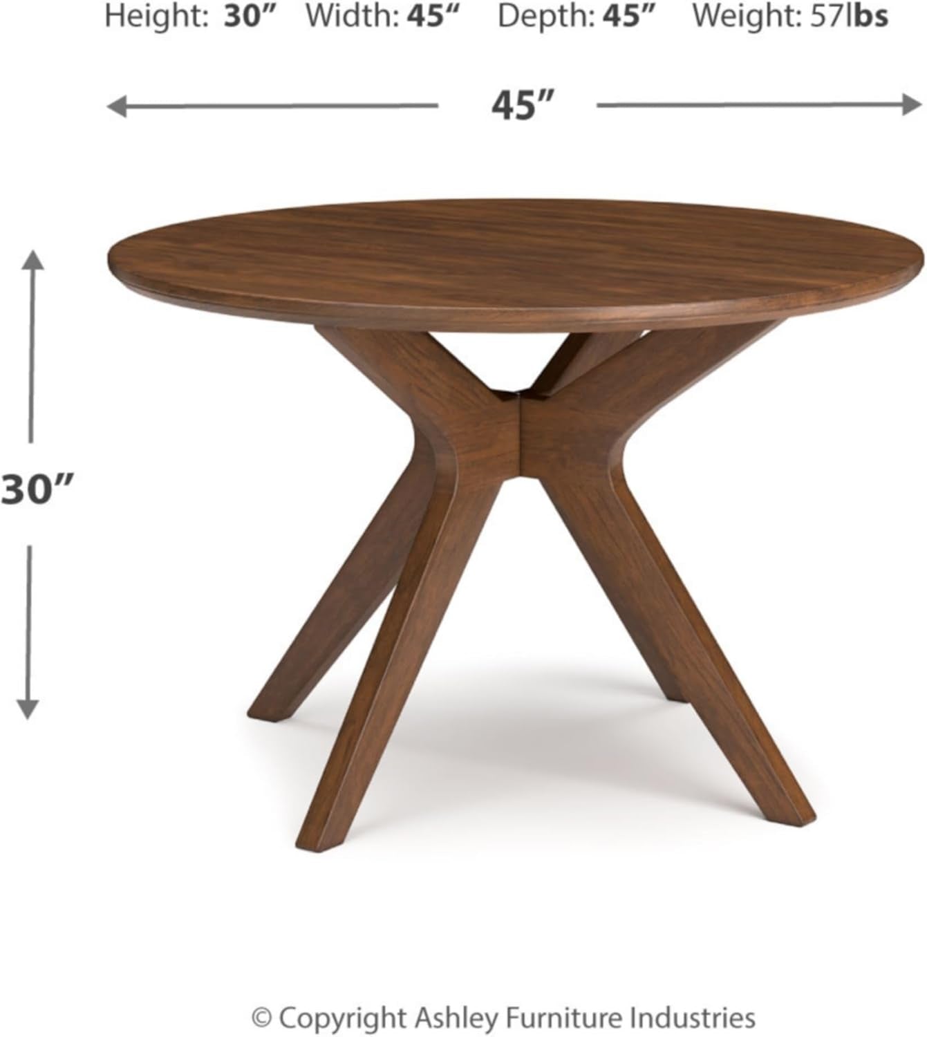 Traditional Round Dining Table Seats 4 Brown Finish