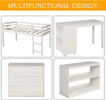 Twin Loft Bed With Rolling Desk And Storage For Small Rooms