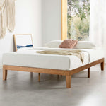 Queen Solid Pine Platform Bed With Slats No Box Spring