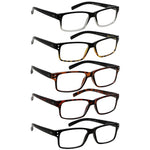 BLUELESS Reading Glasses 5-Pack Readers Spring Hinge Glasses for Men and Women +3.25
