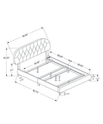 45.25" Solid Wood MDF Foam and Linen Twin Sized Bed with Chrome Legs