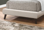 45.25" Solid Wood MDF Foam and Linen Twin Sized Bed with Chrome Legs