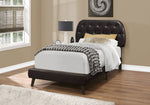 45.25" Solid Wood MDF Foam and Linen Twin Sized Bed with Chrome Legs