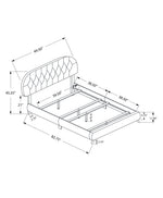 45.25" Solid Wood MDF Foam and Linen Twin Sized Bed with Chrome Legs