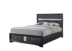 79inches X 84inches X 50inches Black Wood Eastern King Bed wStorage