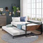Twin Over Full Metal Bunk Beds With Trundle In Black