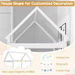 Twin House Bed Frame With Roof Canopy Montessori For Kids