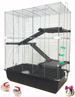 Pet Products Extra Large 4-Floor Universal Small Animal Home Critter Paw Safe Guinea Pig Habitat Cage Tight 3/8-inch Wire Spacing 6.5" Deep Tubby Base for Wide Variety of Small Animals