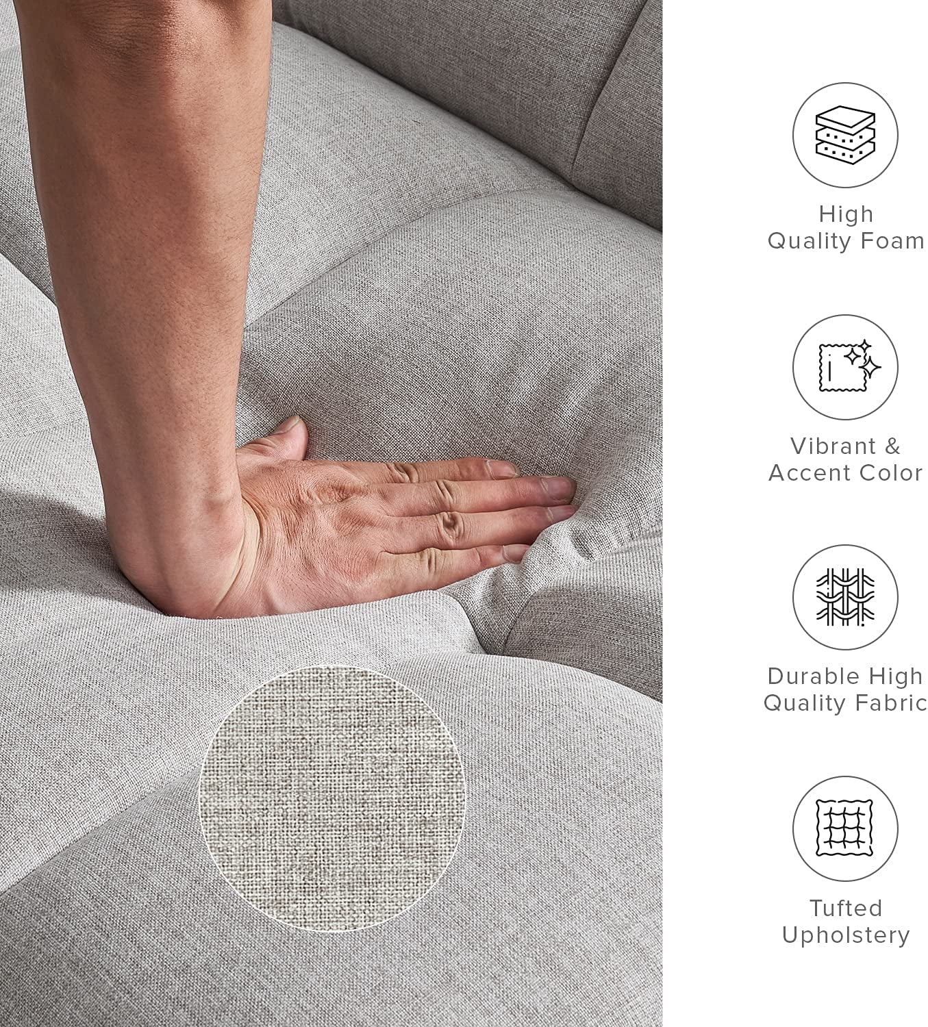 Gray Fabric Twin Futon Sofa Bed With Arms For Small Rooms
