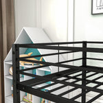 Twin Metal Low Bunk Bed With Guard Rails And Ladder