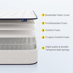 Twin Hybrid Mattress 6 Inch Medium Soft CertiPUR US