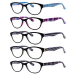 Eyekepper 5-Pack Cat-Eye Reading Glasses Readers Pattern Design Reader Eyeglasses for Women Reading +2.00
