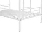 Twin Over Twin Metal Bunk Bed With 2 Ladders White