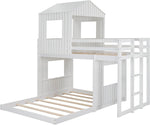 White Twin Over Full Low Profile Playhouse Bunk Bed