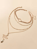 Ladies Jewellery Rhinestone Multi-layer Gold Chain Y Shape Pendant