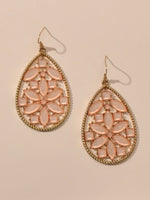 Ladies Jewellery Pink Green Acrylic Flower Water Drop Good Quality