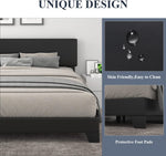 King Size Upholstered Platform Bed Frame With Adjustable Headboard