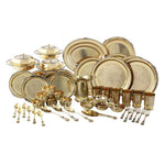 Royal Brass Hammered Dinner Set for 6 (51 Pcs) – 14kg Luxury Ayurvedic