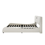 King Size Luxurious Faux Leather Upholstered Platform Bed with