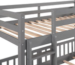 Gray Twin Over Twin Bunk Bed With Slide And Ladder