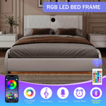 King Size Luxurious Faux Leather Upholstered Platform Bed with