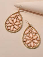 Ladies Jewellery Pink Green Acrylic Flower Water Drop Good Quality