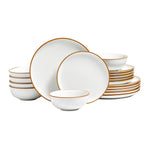 18 PCS Dinnerware Set Ceramic Plates And Bowls Sets Service For 6