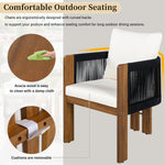 Luxury 5-Piece Outdoor Patio Dining Set for 4, Solid Acacia Wood