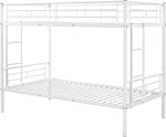 Twin Over Twin Metal Bunk Bed With 2 Ladders White