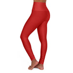 Womens High-waist Fitness Legging Yoga Pants - Red